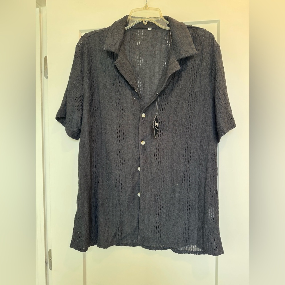 Men's Casual Button Down Shirt - Gray